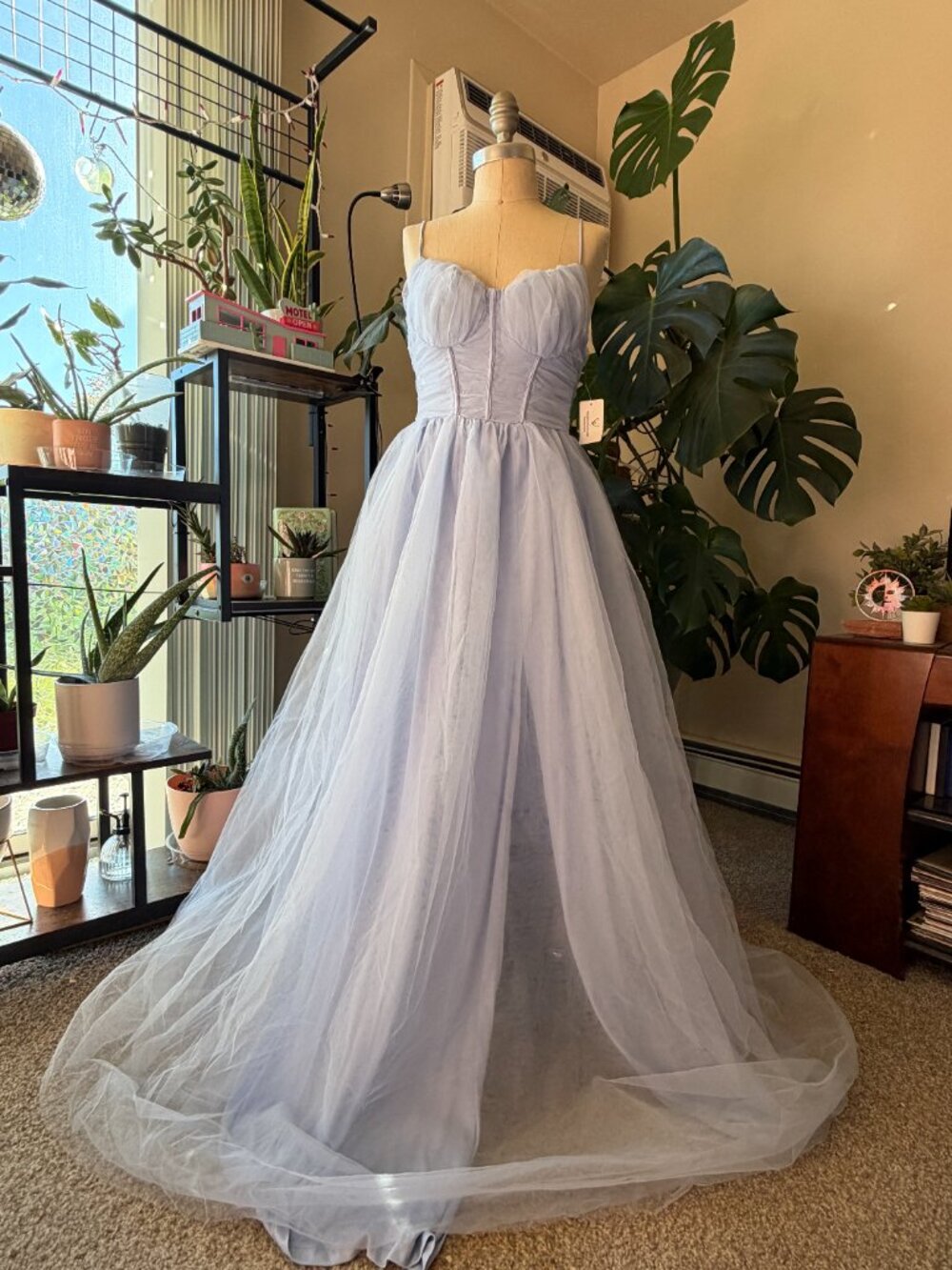 Windsor Kim Corset Slit A-Line Tulle Formal Dress in Women's XS
